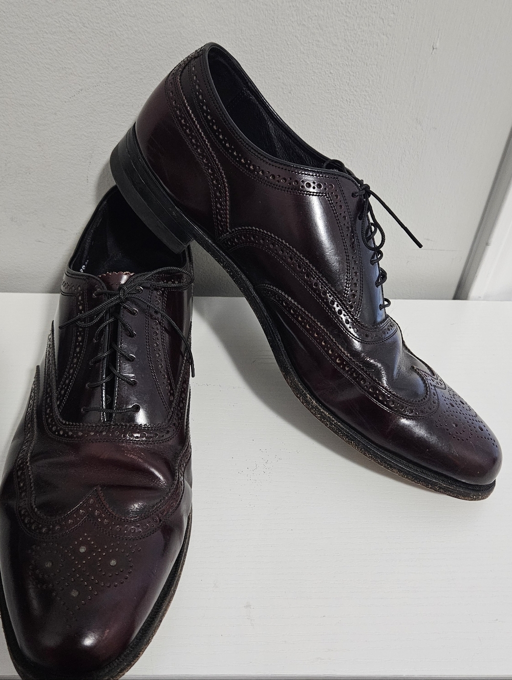 Florsheim Men's Lexington Oxford Shoes Burgundy Leather Size 14D Dress Shoes
